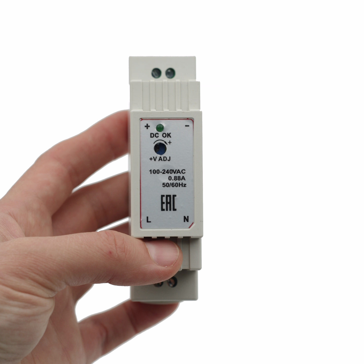 Источник питания INNOCONT. Вход: 220VAC, 0.48А, выход: 15W, 24VDC, 0.63A, -10 +50С, IP20, типы защиты: КЗ, перегрузка, перенапряжение SB-D-15-24