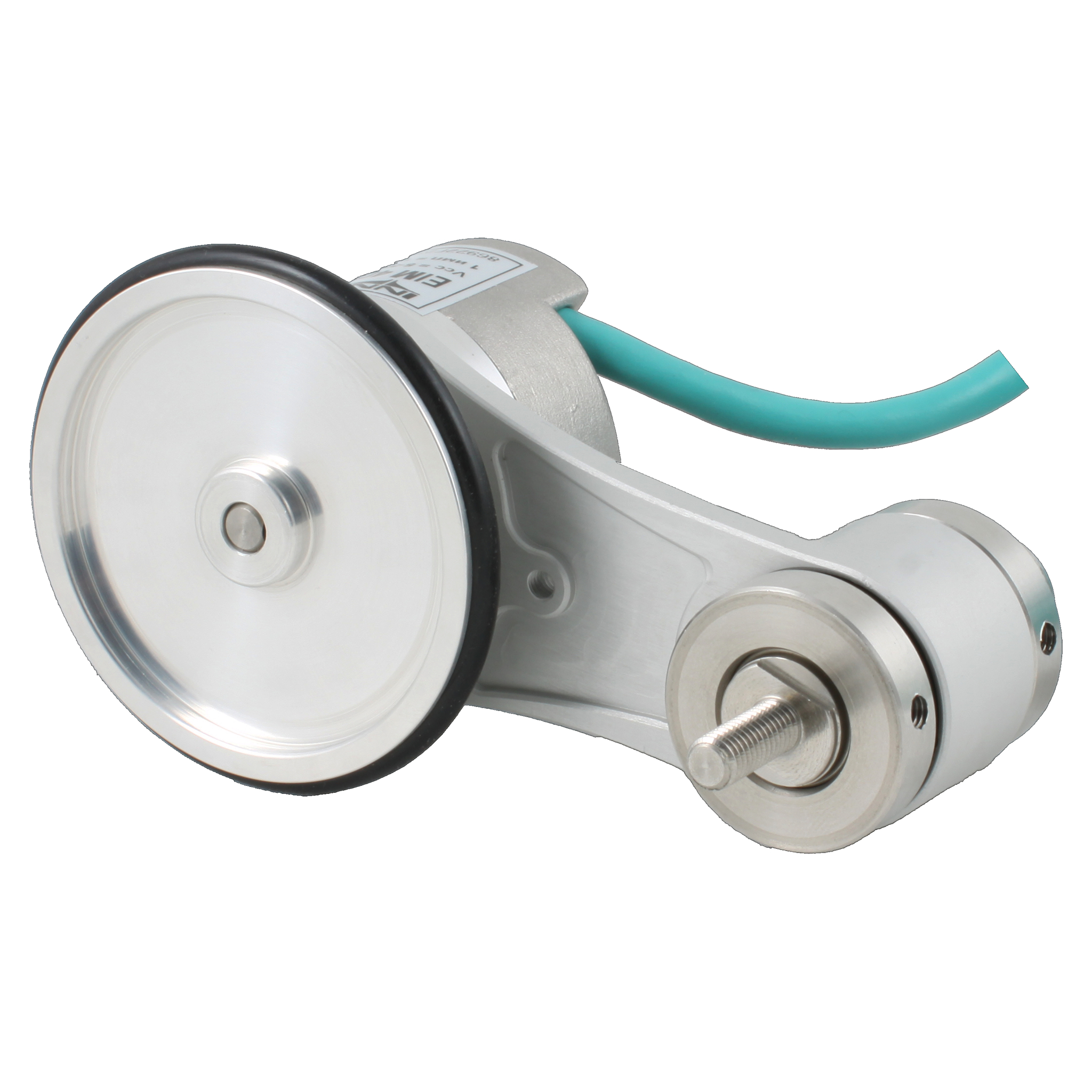 Инкрементальный энкодер INNOCONT D=40мм с мерным колесом L=200мм, контактная поверхность - резина, профиль гладкий, 1имп/0,5мм, 5…30VDC, выход HTL, IP64, -20…+85°C, тангенциальный кабель 2м