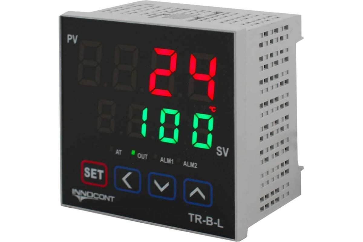 Температурный контроллер INNOCONT, 2 дисплея, 4 разряда, 96x96x63 мм, 2 аварийных выхода, 110-220VAC, выход: реле + твердотельное реле TR-B-L