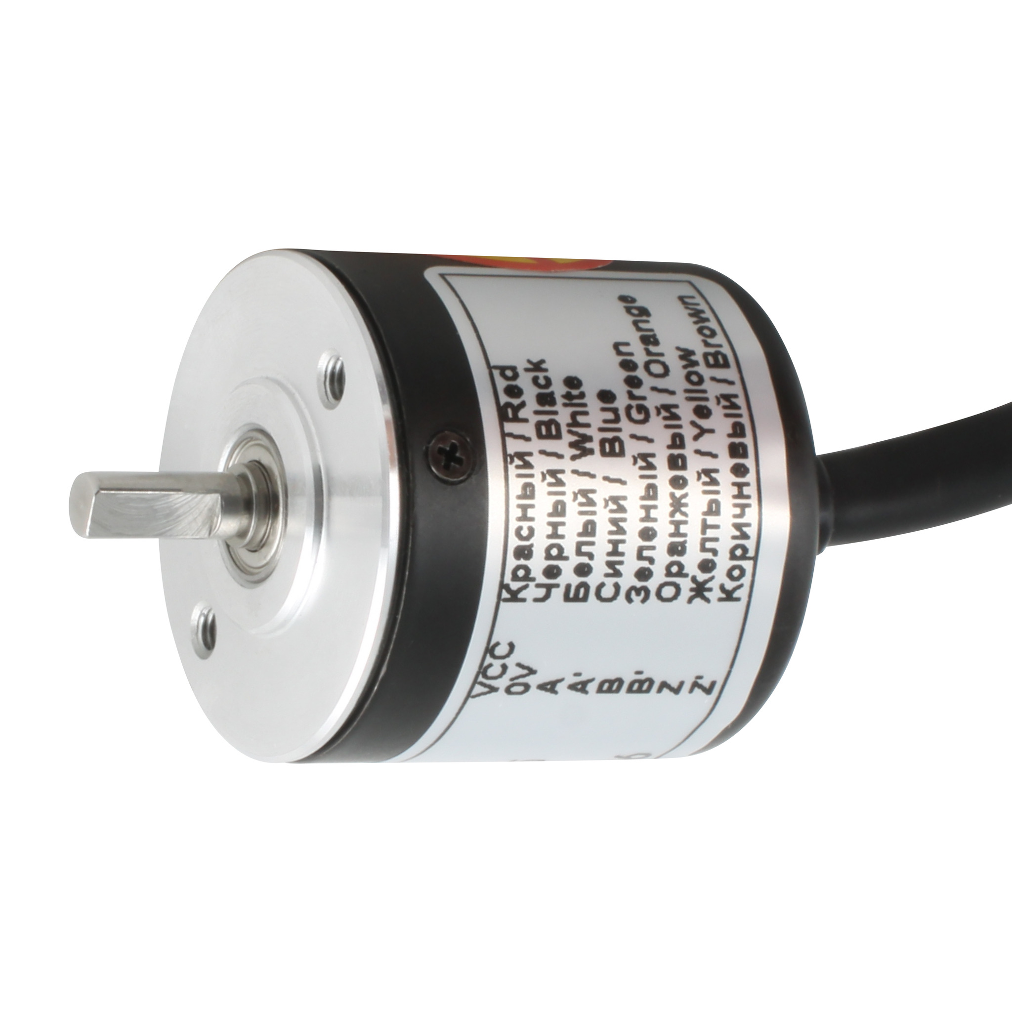 Инкрементальный энкодер INNOCONT D=30мм, выступающий вал 4мм, 360 имп/об, 24VDC, выход HTL, IP54, -20…+80°C, аксиальный кабель 2м