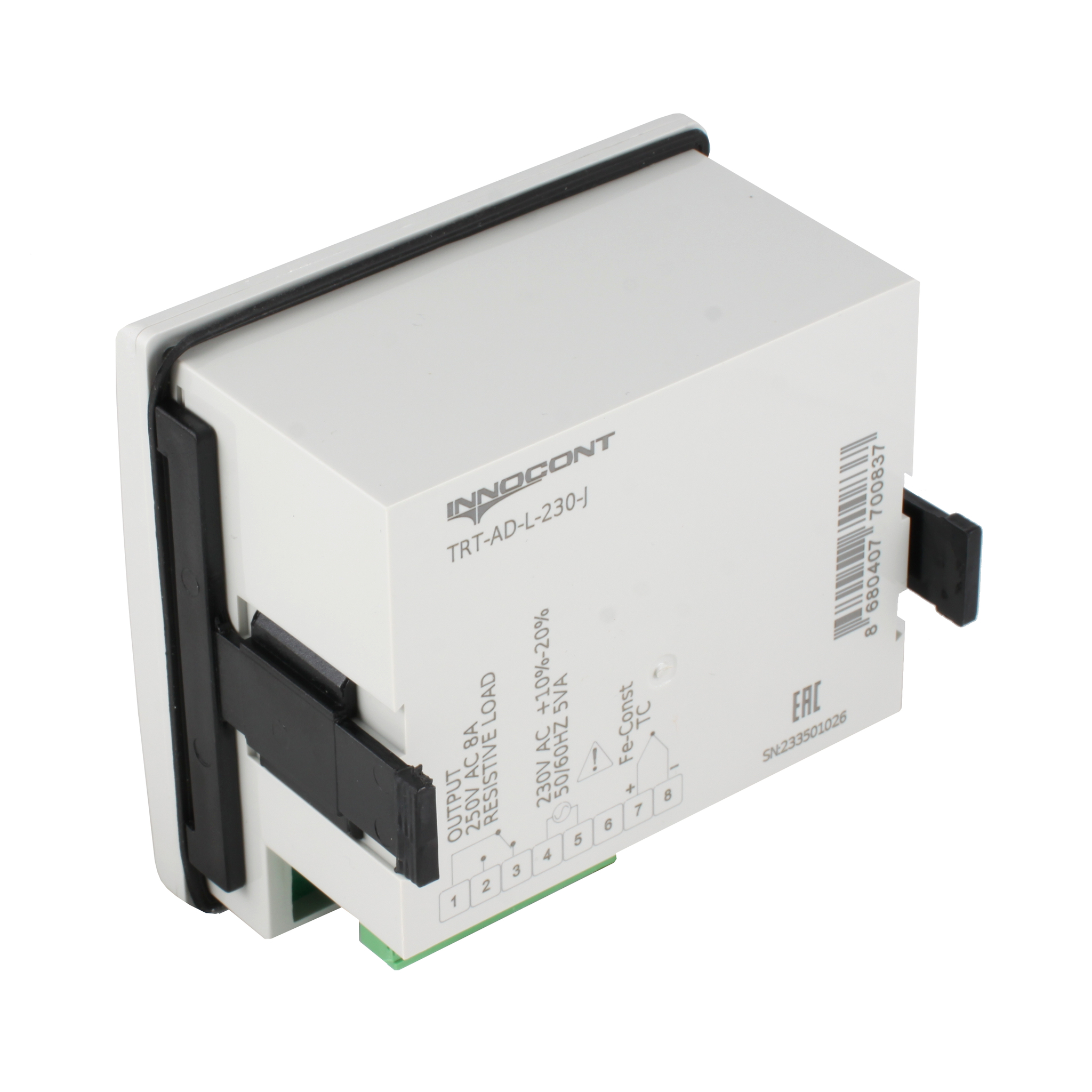 Температурный контроллер INNOCONT с аналоговым управлением и дисплеем, 96х96х50 мм,вход IC, 0...400C, выход реле, ON/OFF, 230VAC