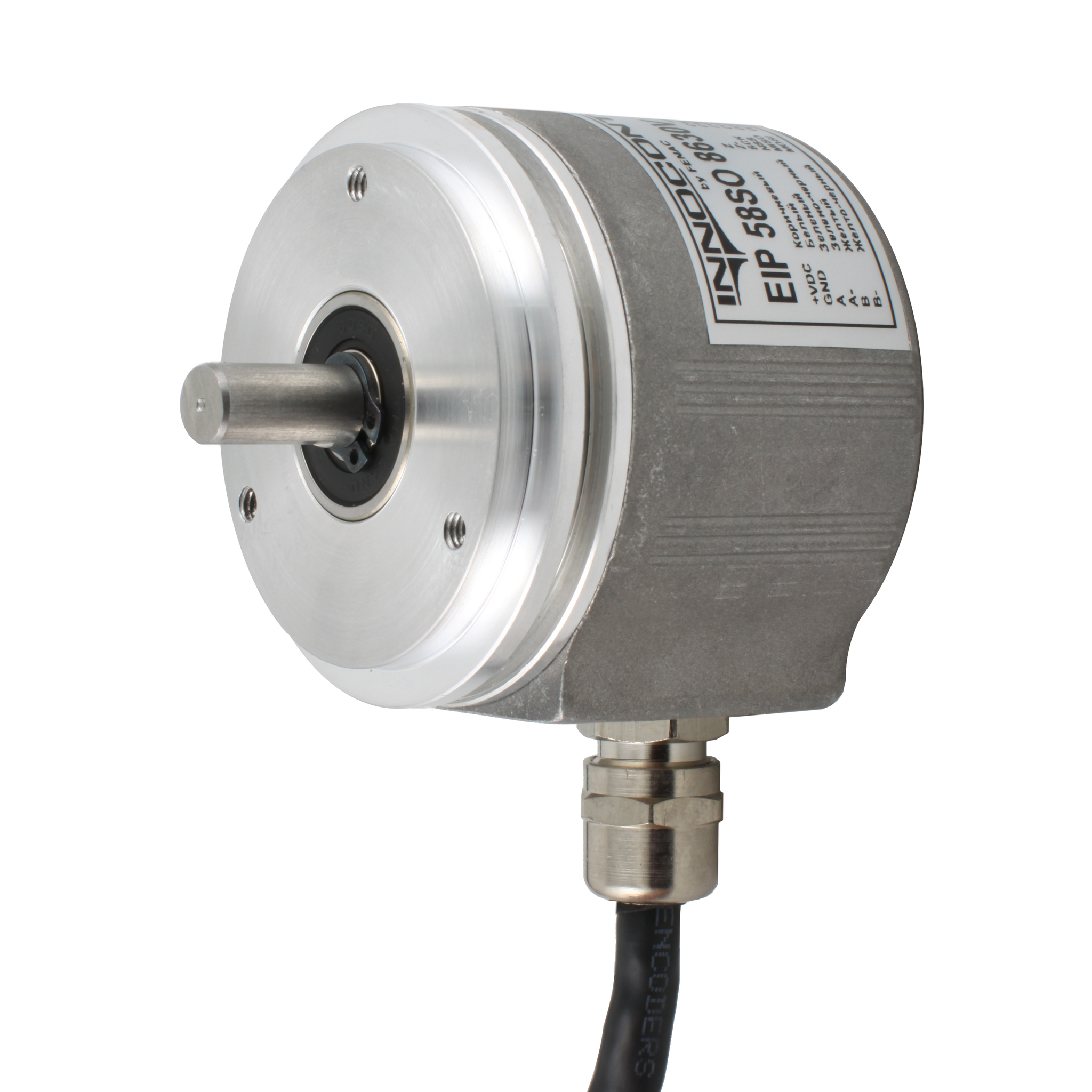 Инкрементальный программируемый энкодер INNOCONT D=58мм, выступающий вал 8мм, сервофланец, 5…30VDC, выход TTL/HT, IP 65