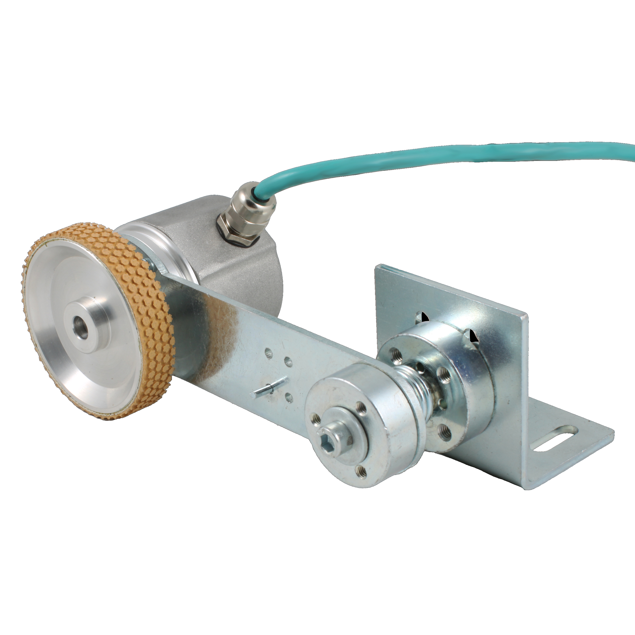 Инкрементальный энкодер INNOCONT D=50мм с мерным колесом L=200мм, контактная поверхность - резина, профиль ребристый, 1имп/0,5мм, 5…30VDC, выход HTL, IP64, -20…+85°C, радиальный кабель 2м