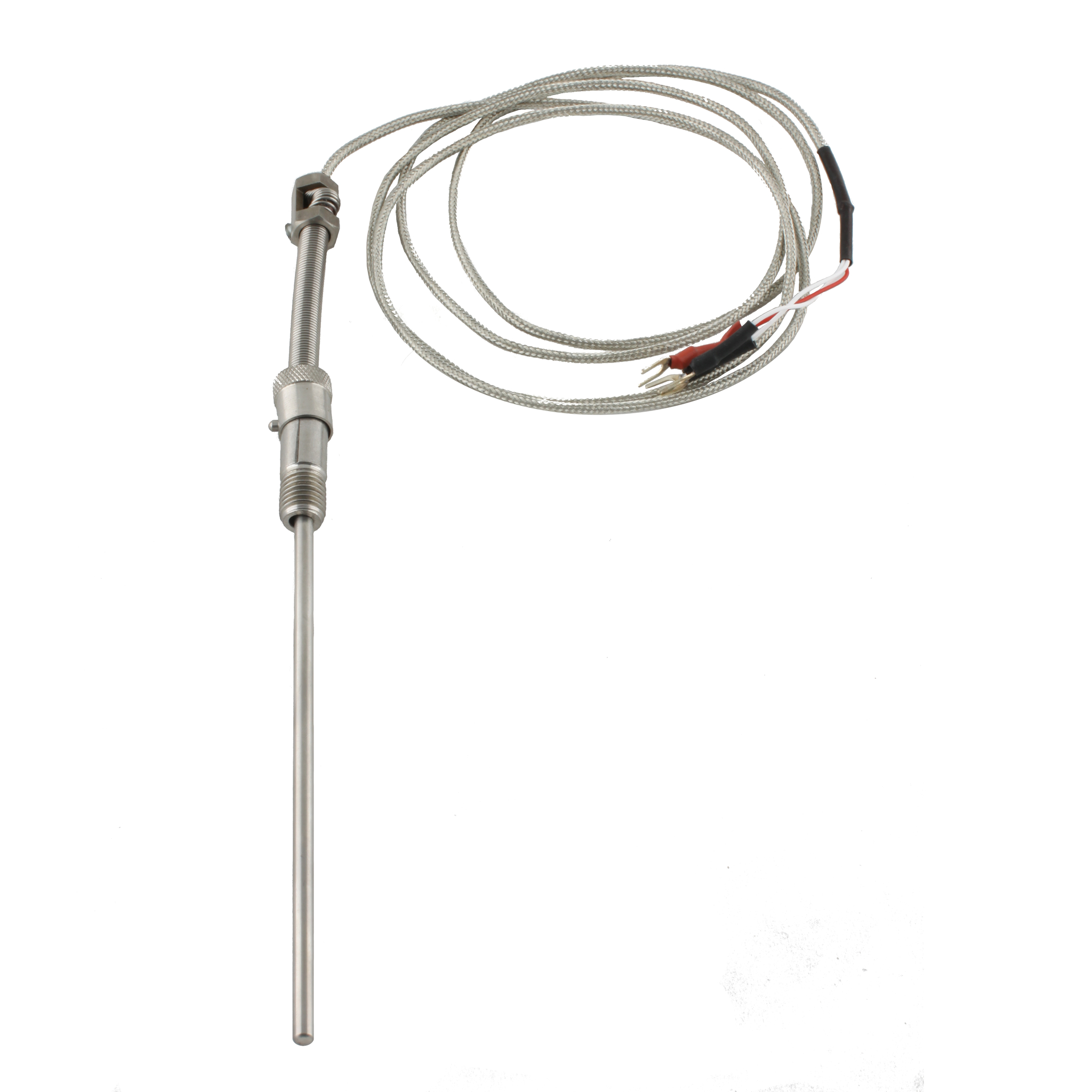 Датчик температуры INNOCONT с кабелем, исполнение S, спай Pt100, рабочая часть: диаметр 4,8мм длина 150мм, втулка М12x1,5, длина кабеля 1.5м TS-W-S-Pt100-4,8-150-1,5