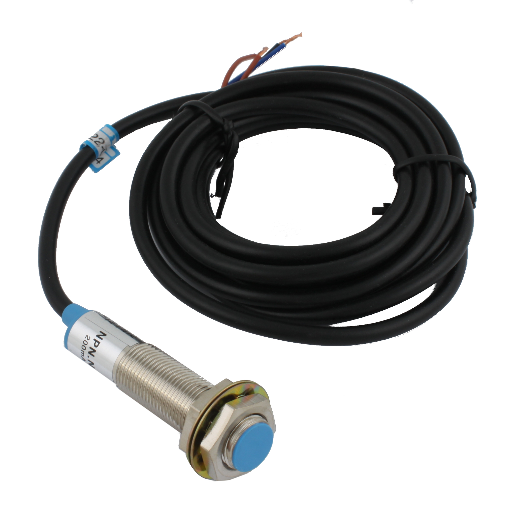 Индуктивный датчик INNOCONT, M12x1, L=61 мм, экранированный, зона срабатывания 2 мм, -25 +60 С, 12…24 VDC, IP65, выход: NPN NO, макс. ток 200 мА, кабель 2 м SL-12N2C