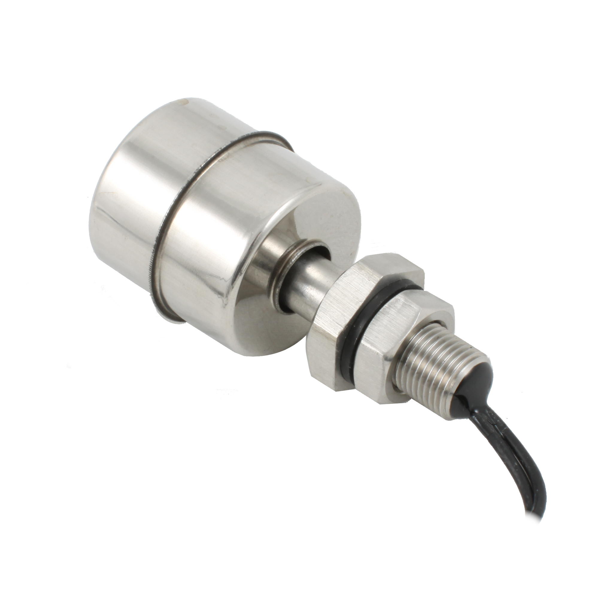 Поплавковый датчик уровня жидкости INNOLEVEL, вертикальное исполнение, -20 +120 С, соединение- резьба 1/8"PF нерж. сталь, кабель 500 мм, поплавок D=28 мм нерж. сталь