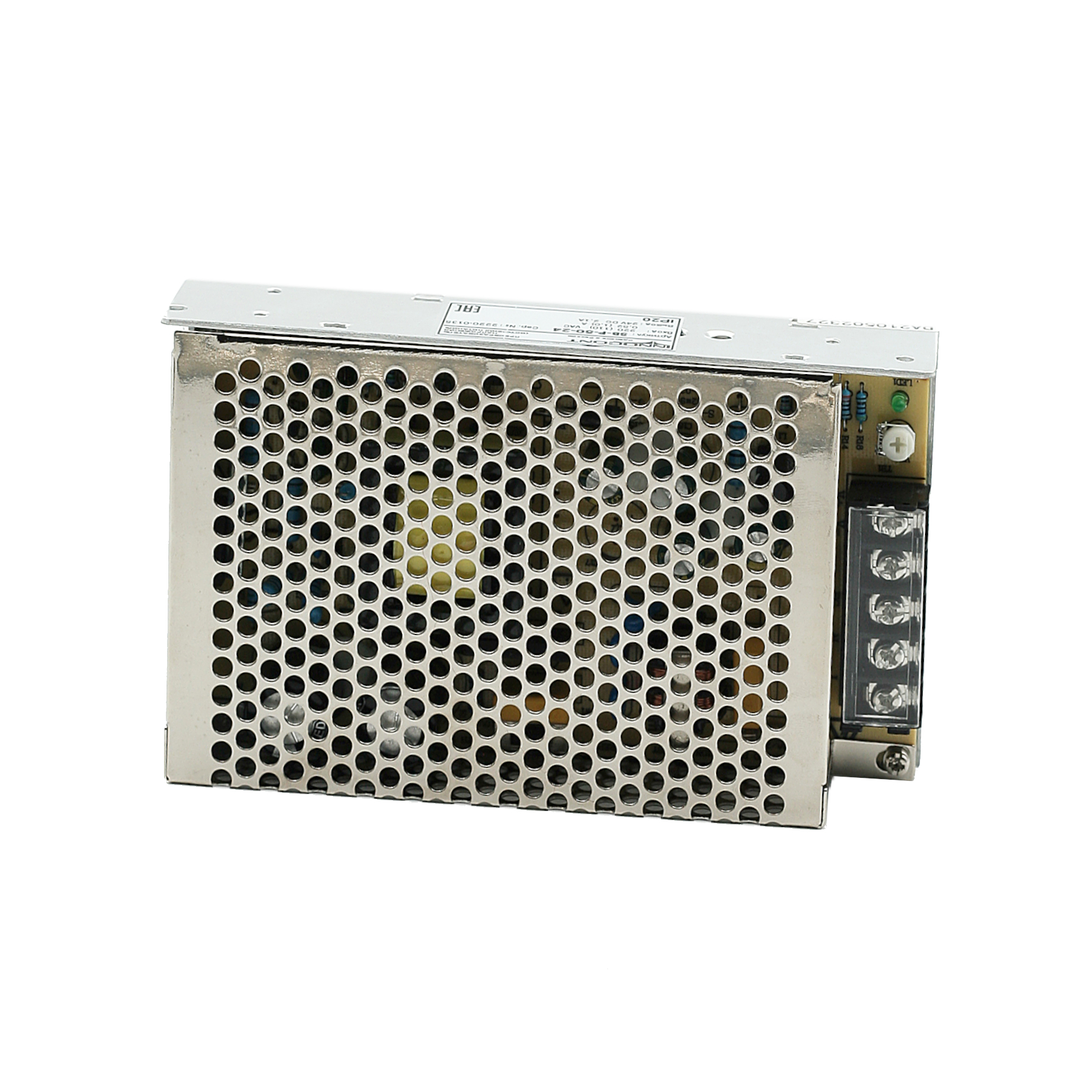 Источник питания INNOCONT. Вход: 220VAC, 0.52А, выход: 50W, 24VDC, 2.1A,-10 +50С, IP20, типы защиты: КЗ, перегрузка, перенапряжение SB-P-50-24