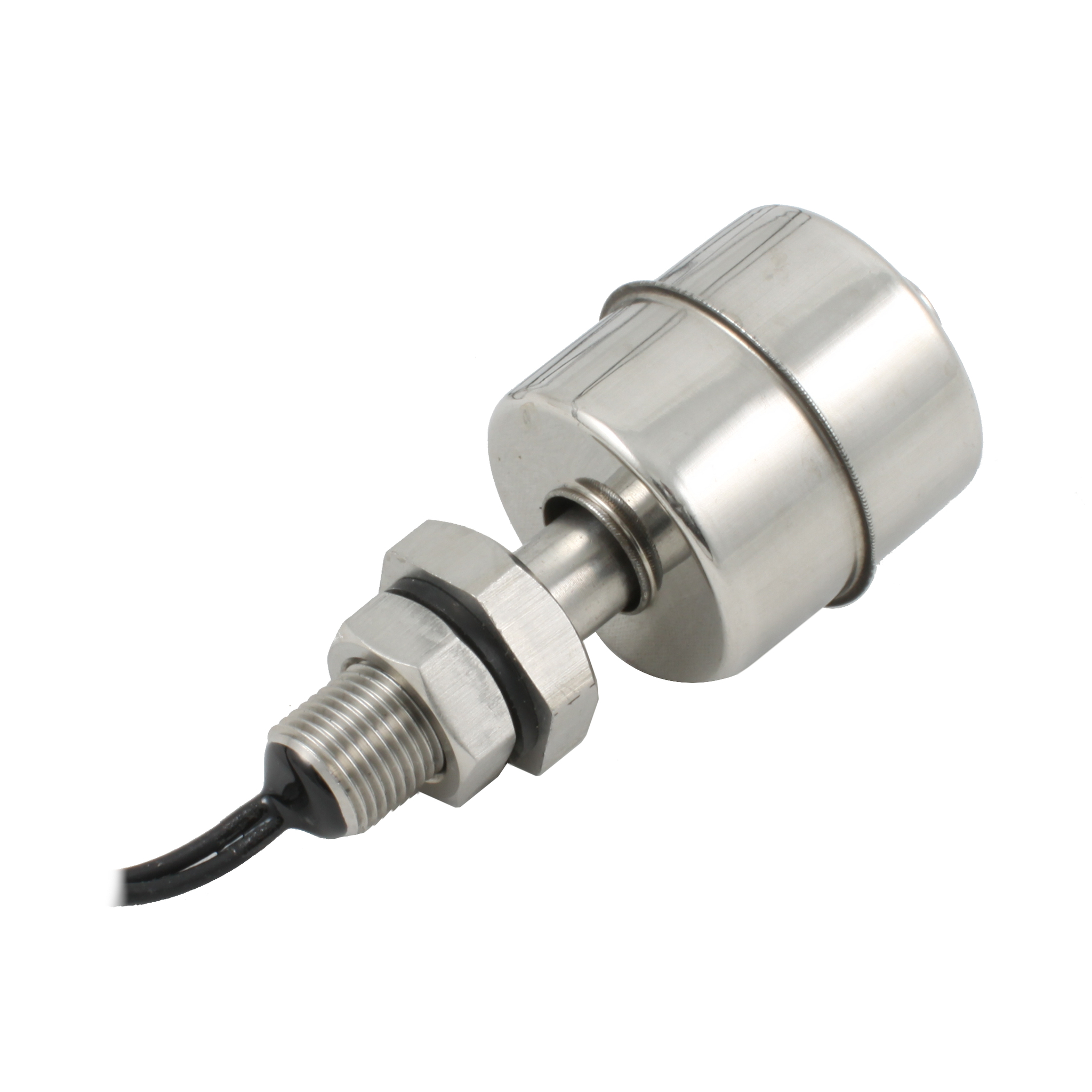 Поплавковый датчик уровня жидкости INNOLEVEL, вертикальное исполнение, -20 +120 С, соединение- резьба 1/8"PF нерж. сталь, кабель 500 мм, поплавок D=28 мм нерж. сталь