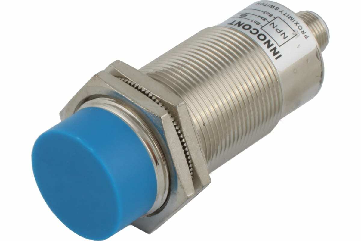 Индуктивный датчик INNOCONT, M30x1,5, L=78 мм, неэкранированный, зона срабатывания 15 мм, -25 +60 С, 12…24 VDC, IP67, выход: NPN NO, макс. ток 200 мА, разъем M12 SLI-30N15C