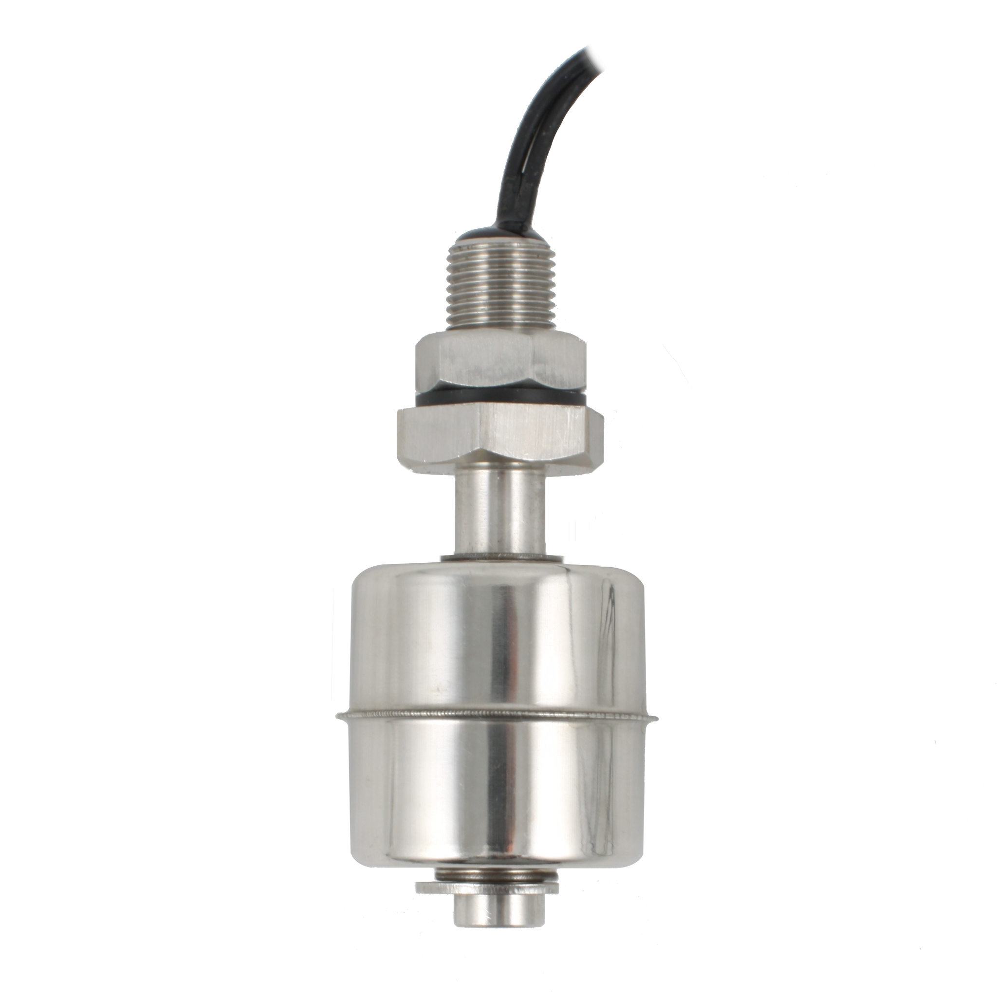 Поплавковый датчик уровня жидкости INNOLEVEL, вертикальное исполнение, -20 +120 С, соединение- резьба 1/8"PF нерж. сталь, кабель 500 мм, поплавок D=28 мм нерж. сталь
