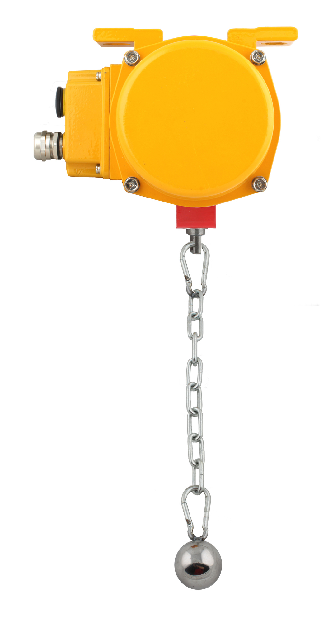 Датчик наличия перегруза на конвейерной ленте INNOLEVEL в алюм. корпусе, -40...+75С, 250 VAC, 10 A, IP65, релейный выход, крепление чувствительного груза- цепь 1250 мм, нерж. сталь