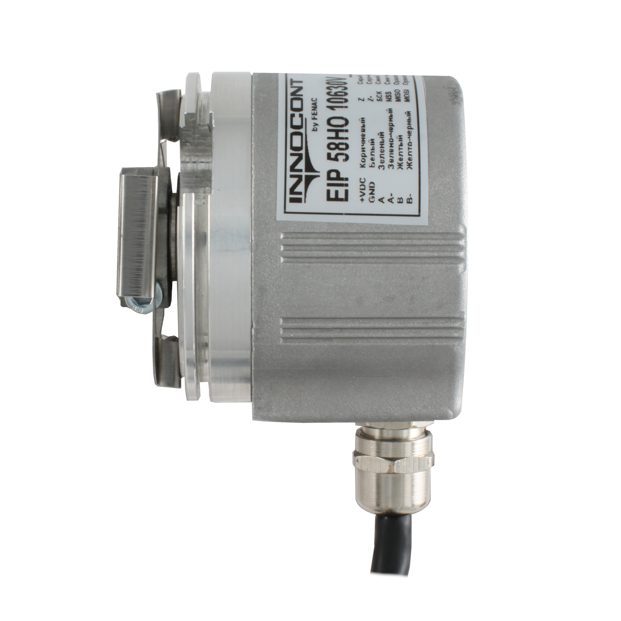 Инкрементальный программируемый энкодер INNOCONT D=58мм, полый вал 10мм, 5…30VDC, выход TTL/HTL с инверсией, IP 54