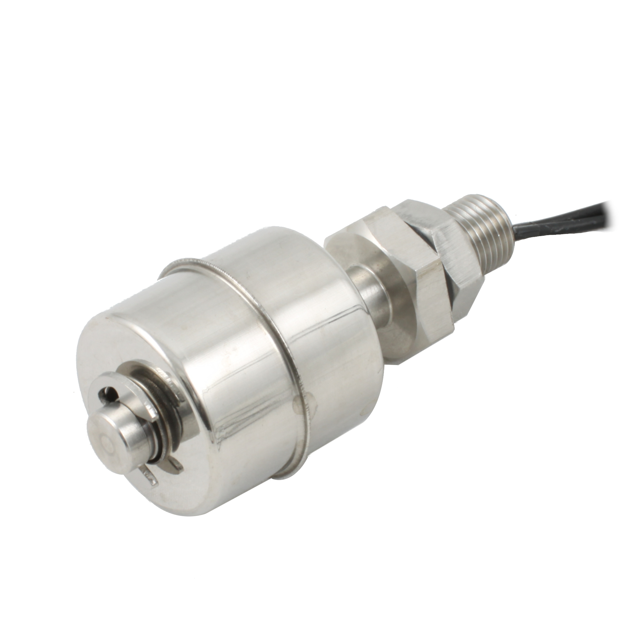 Поплавковый датчик уровня жидкости INNOLEVEL, вертикальное исполнение, -20 +120 С, соединение- резьба 1/8"PF нерж. сталь, кабель 500 мм, поплавок D=28 мм нерж. сталь