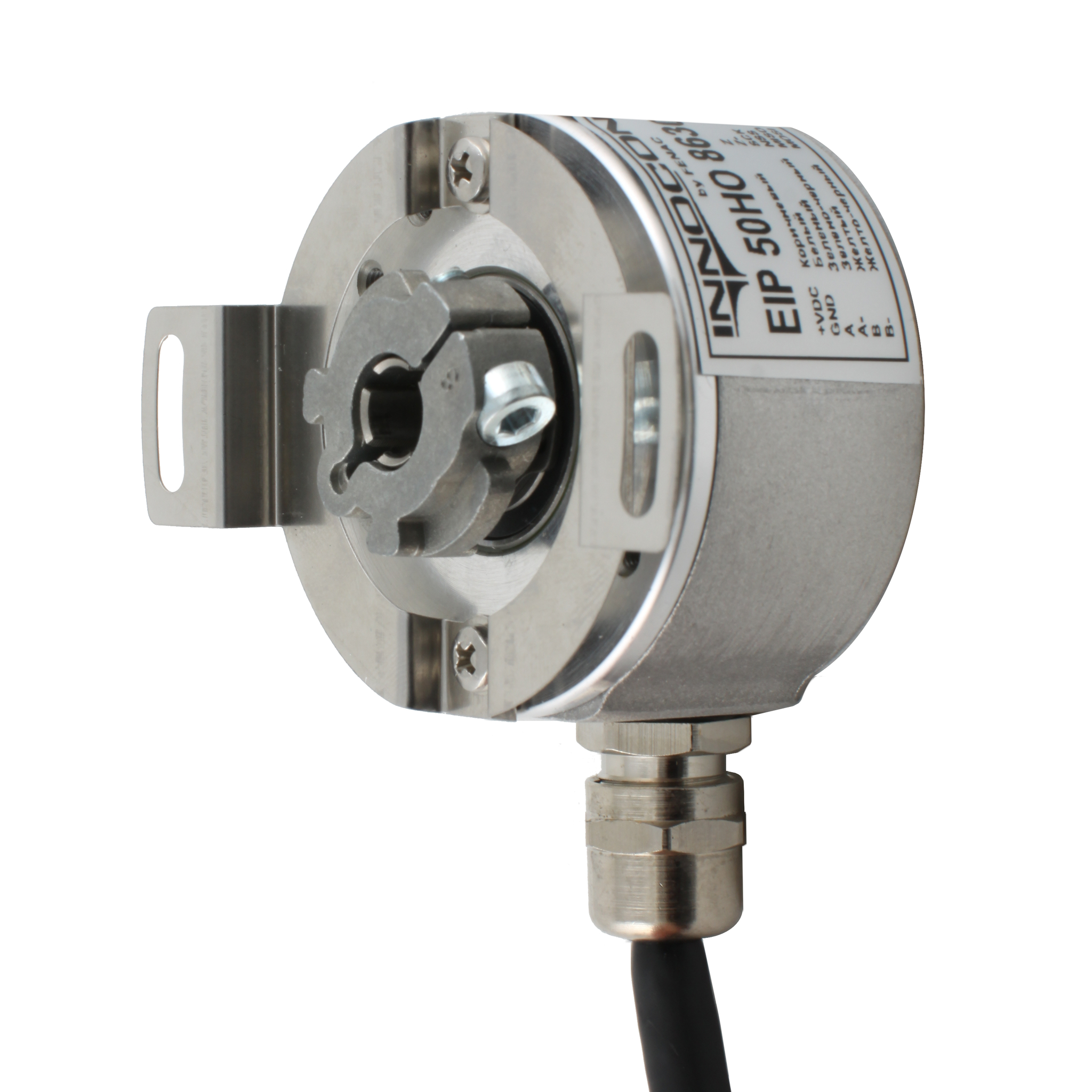 Инкрементальный программируемый энкодер INNOCONT D=50мм, полый вал 8мм, 5…30VDC, выход TTL/HTL с инверсией, IP 54