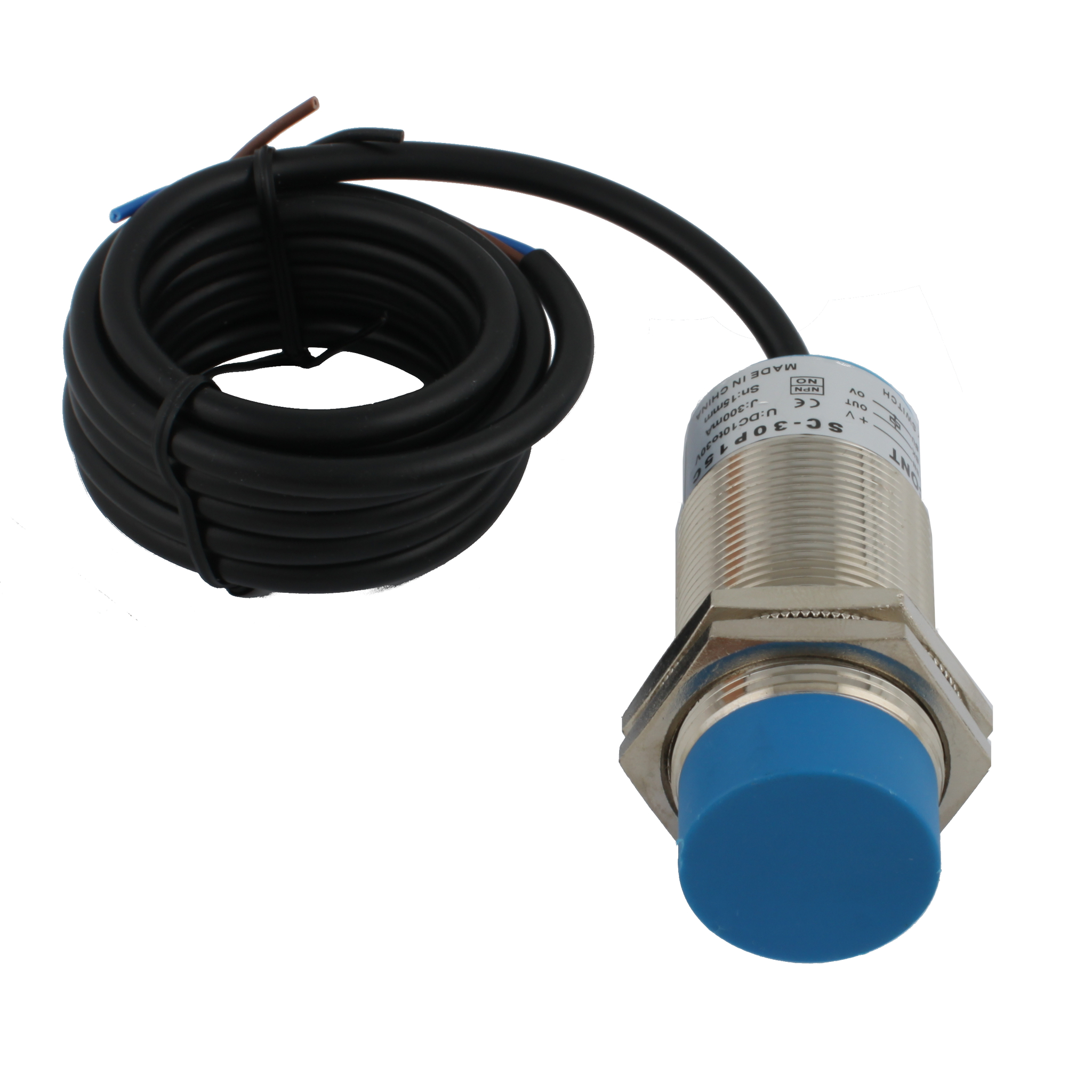 Емкостный датчик INNOCONT, M30x1,5, L=78 мм, зона срабатывания 15 мм, -25 +60 С, 12…24 VDC, IP65, выход: NPN NO, макс. ток 200 мА, кабель 2 м SC-30N15C