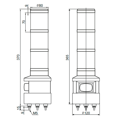 Светосигнальный маячок INNOCONT SFL100B-220-RYG